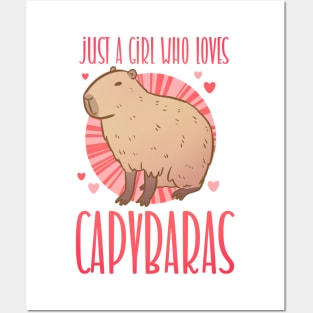 Just a girl who loves capybaras a cute design for capybara lovers Posters and Art